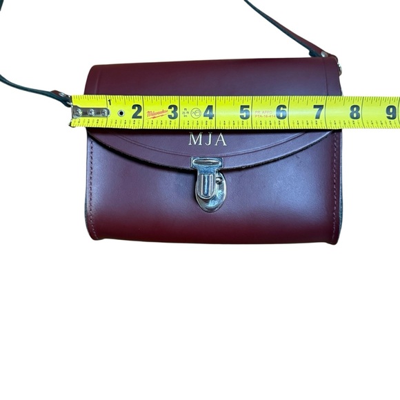 Cambridge Satchel|Women’s The Pushlock Leather Crossbody Bag Monogrammed( MJA) - Picture 12 of 13